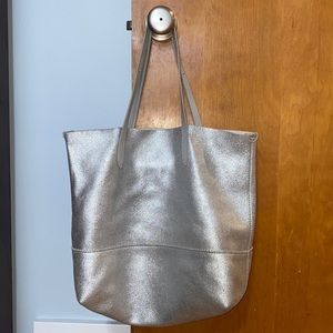 J.Crew silver downing tote